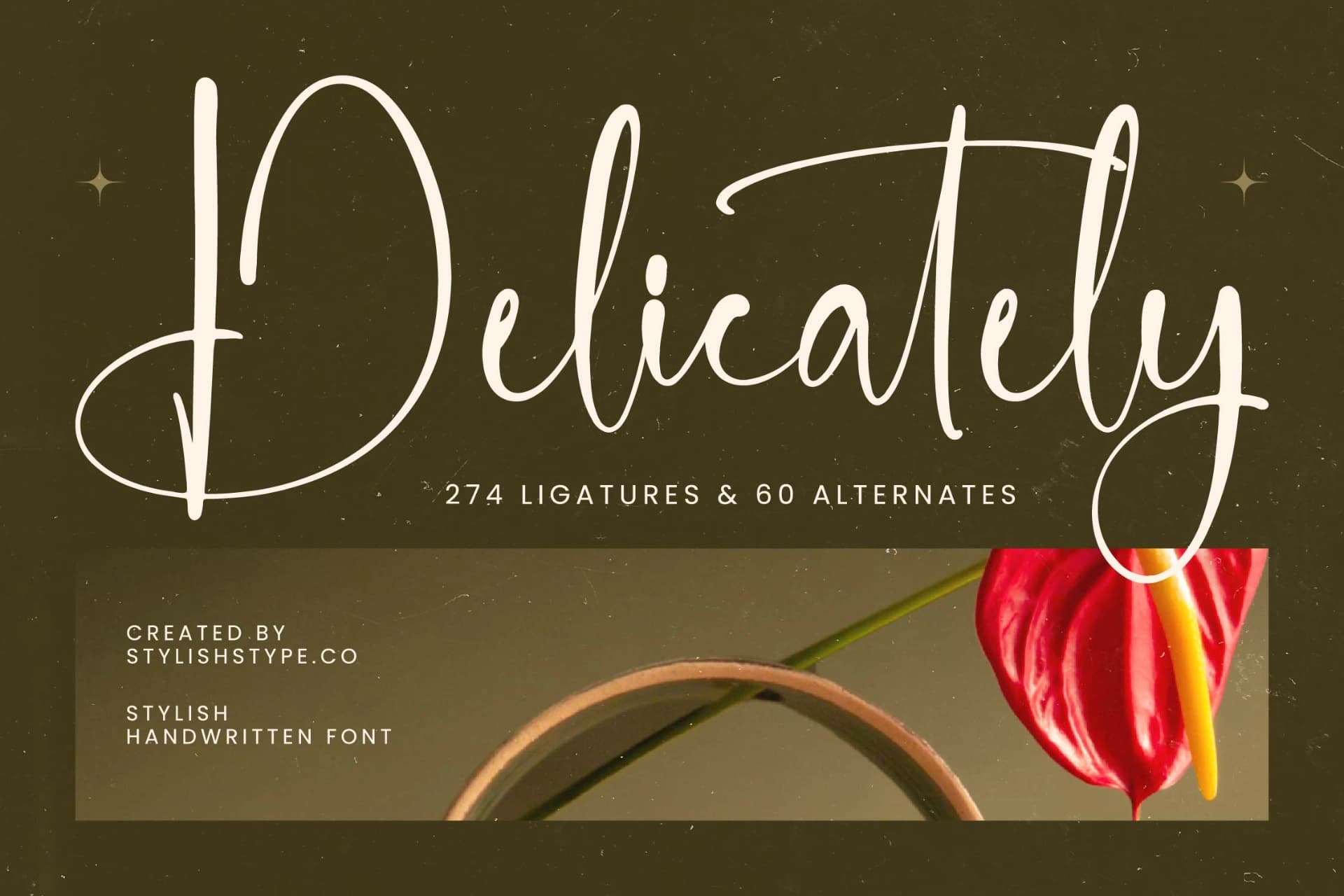 Preview of Delicately - Stylish Handwritten Font font