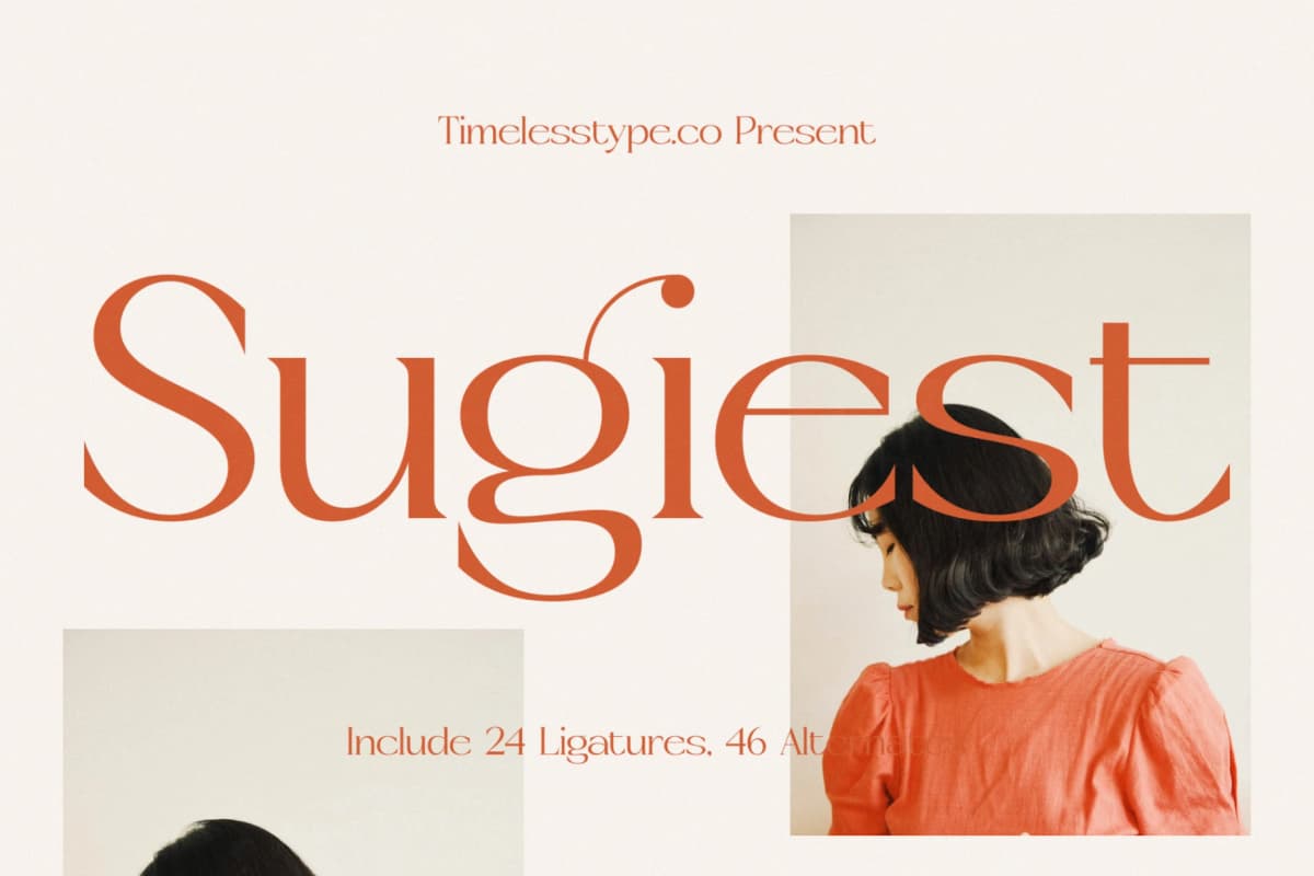 Sugiest - Modern Serif Font font preview 1