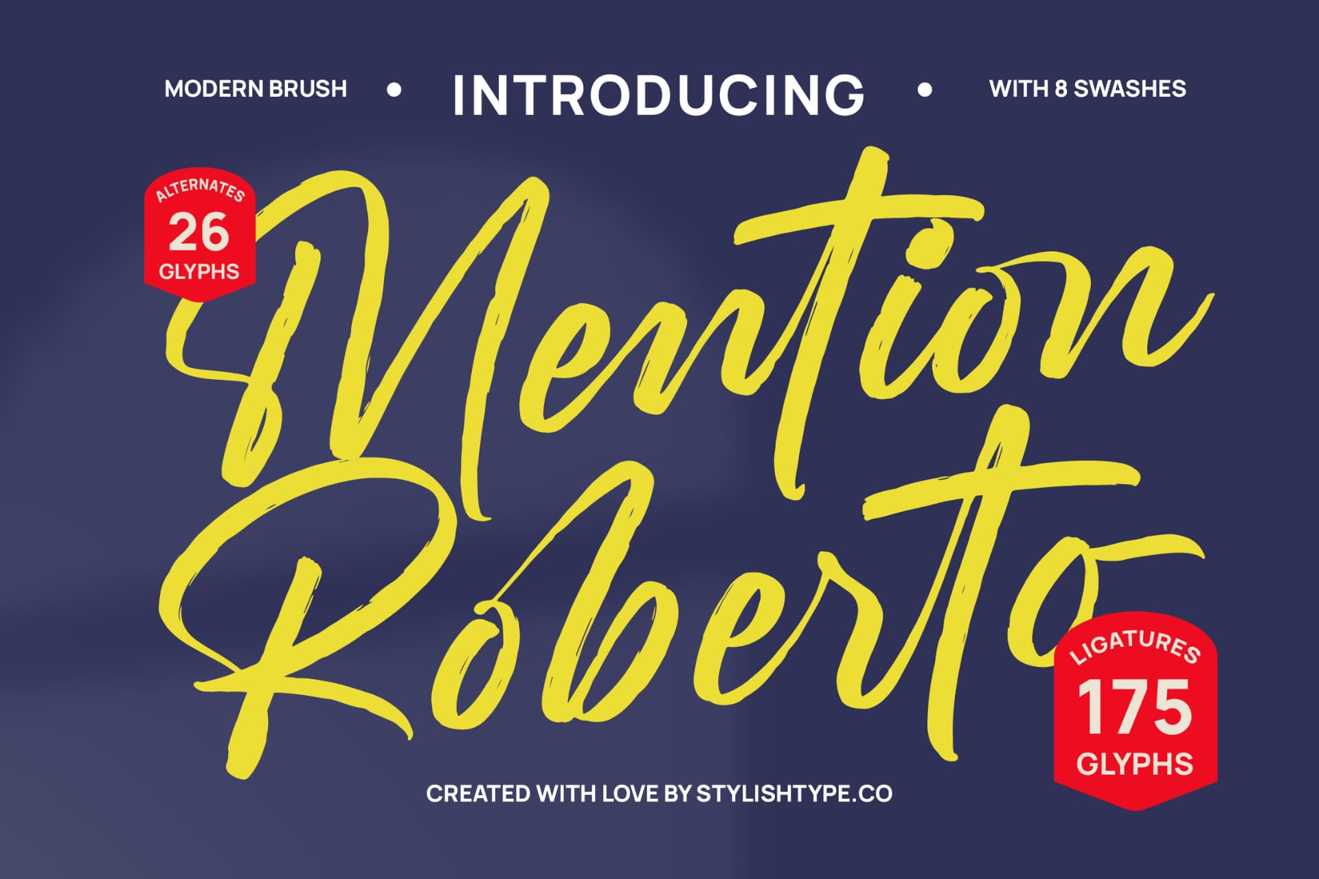 Preview of Mention Roberto - Modern Brush Font font