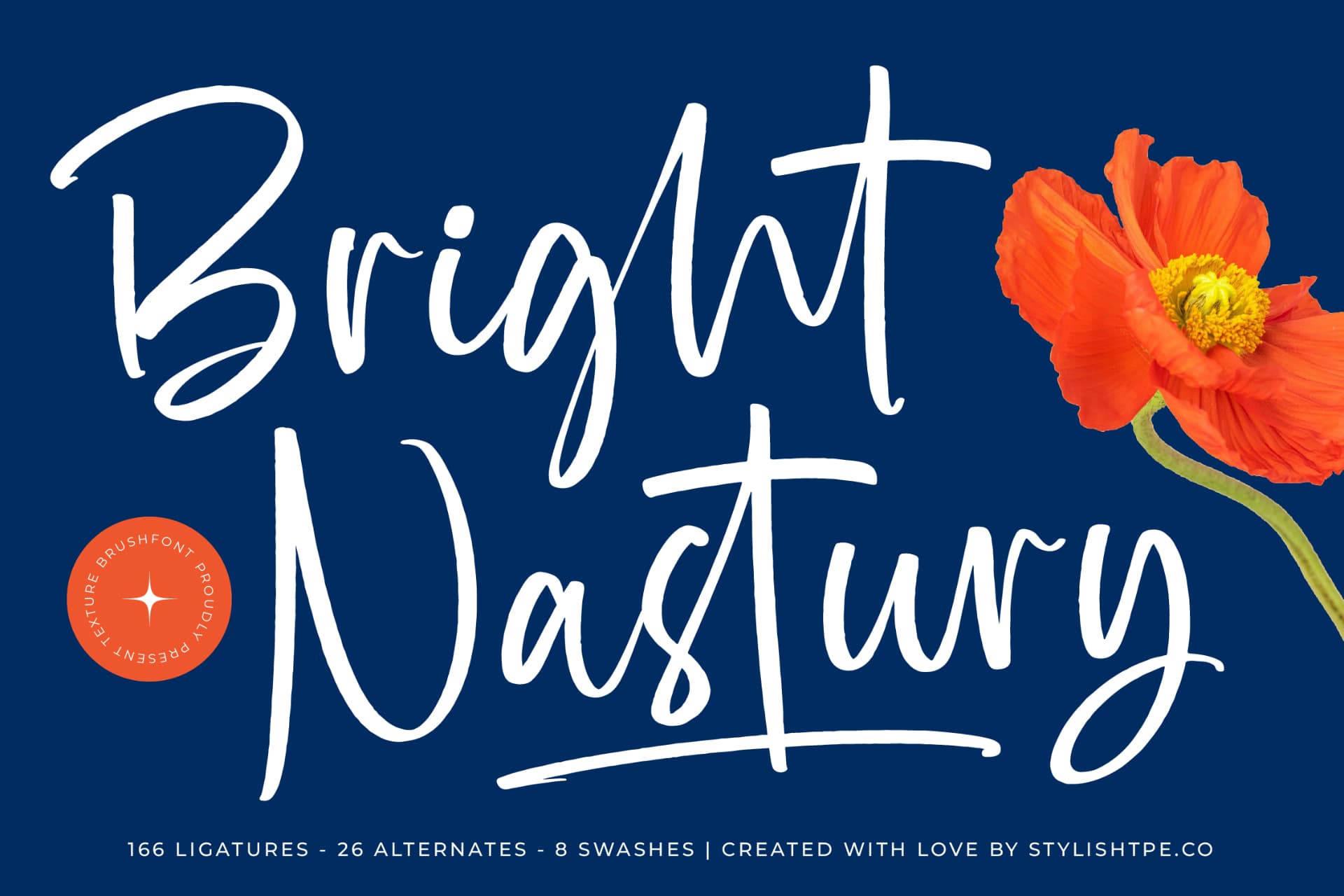 Preview of Bright Nastury - Texture Brush Font font