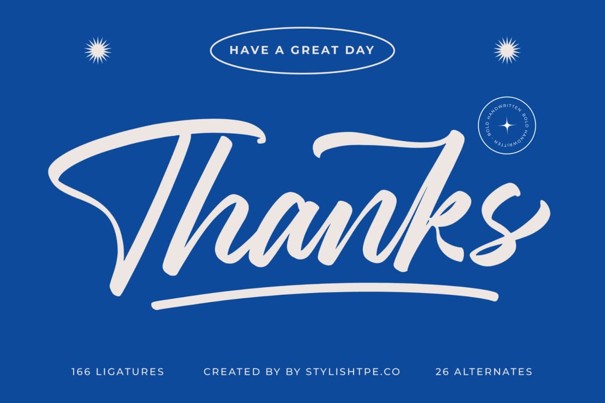 Stagets Thiender - Bold Handwritten Font font preview 20