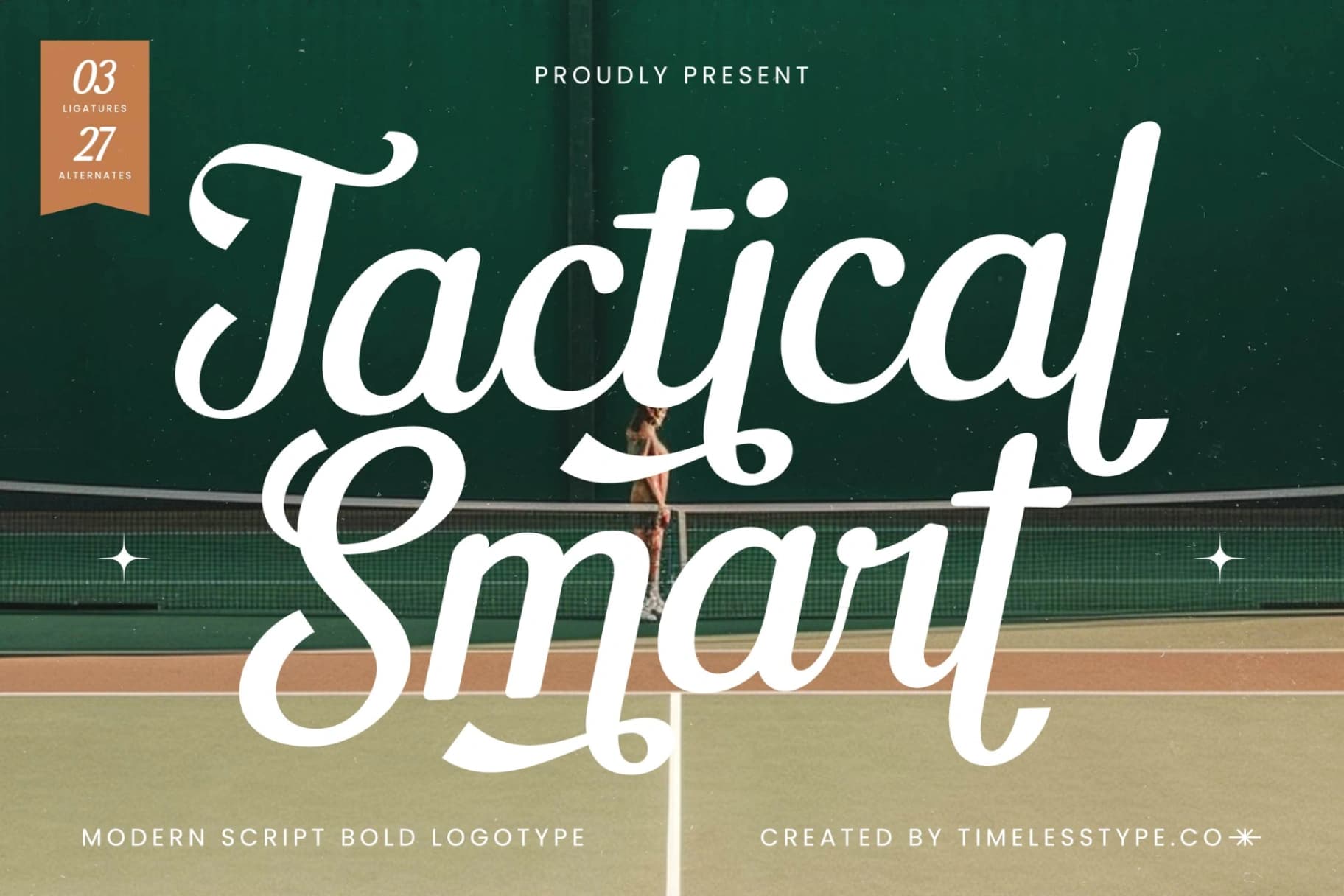 Preview of Tactical Smart - Modern Script Bold Logotype font