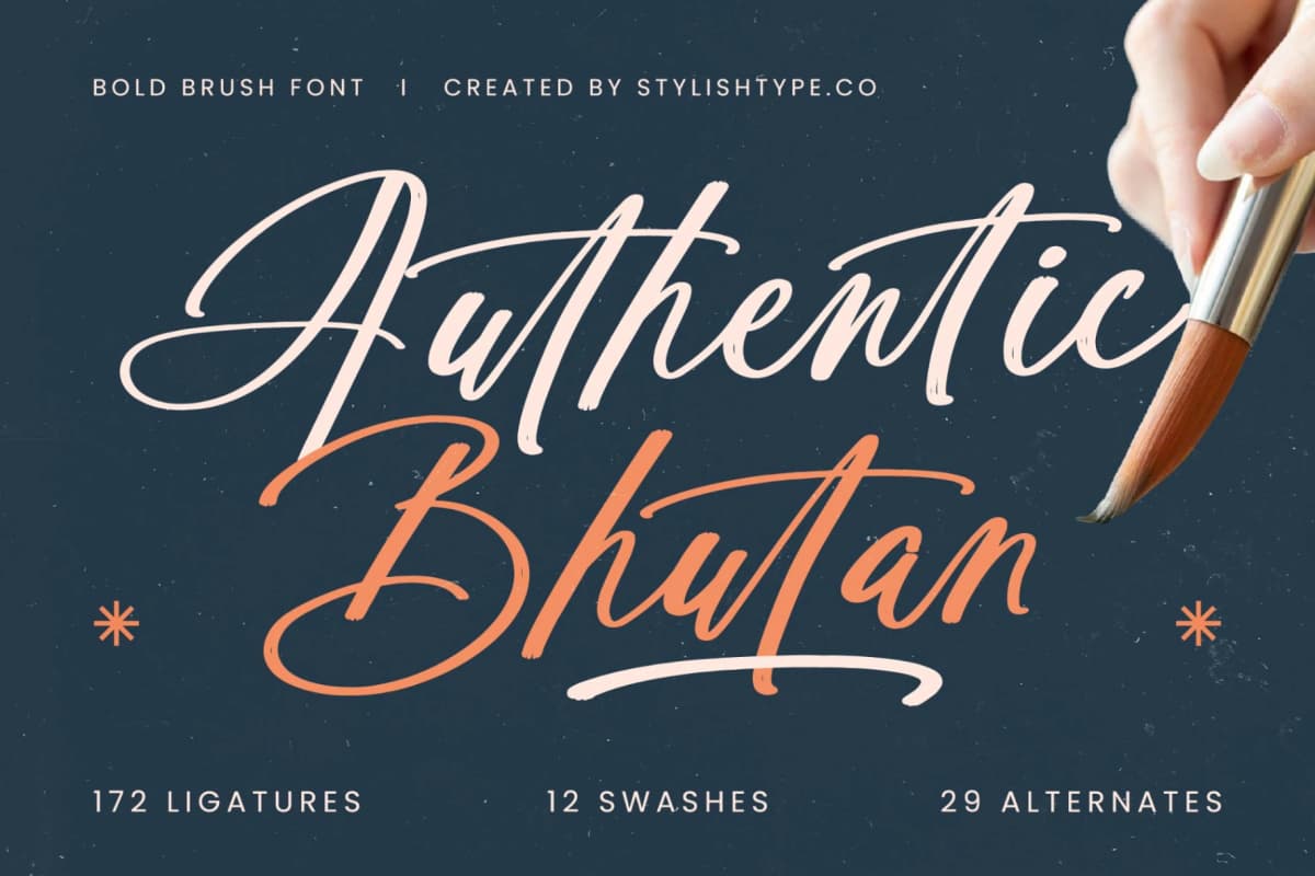 Preview 1 for Authentic Bhutan - Bold Brush Font