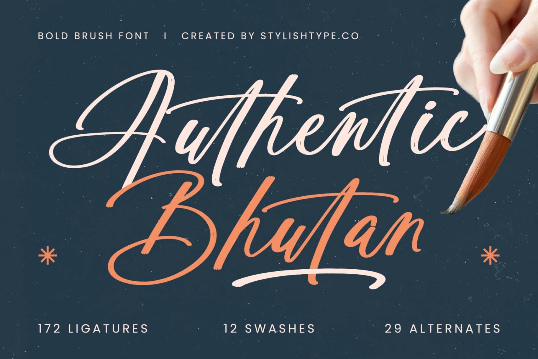 Preview of Authentic Bhutan - Bold Brush Font font