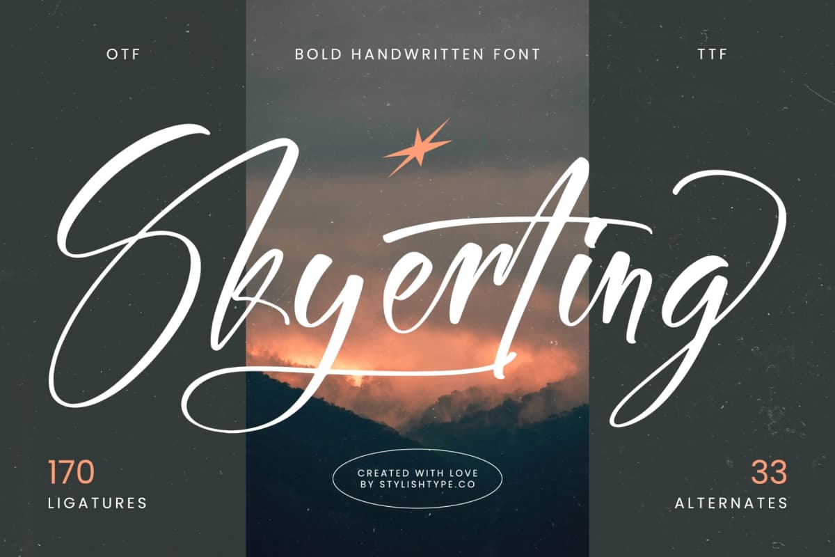 Skyerting - Bold Handwritten Font font preview
