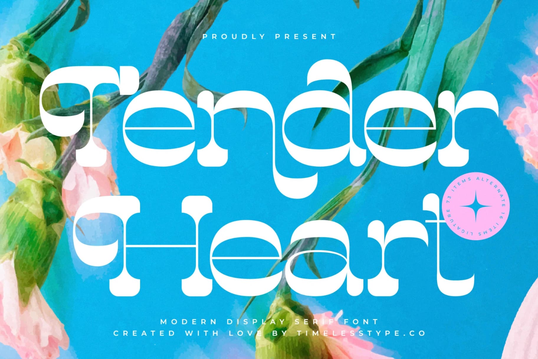 Preview of Tender Heart - Modern Display Serif Font font