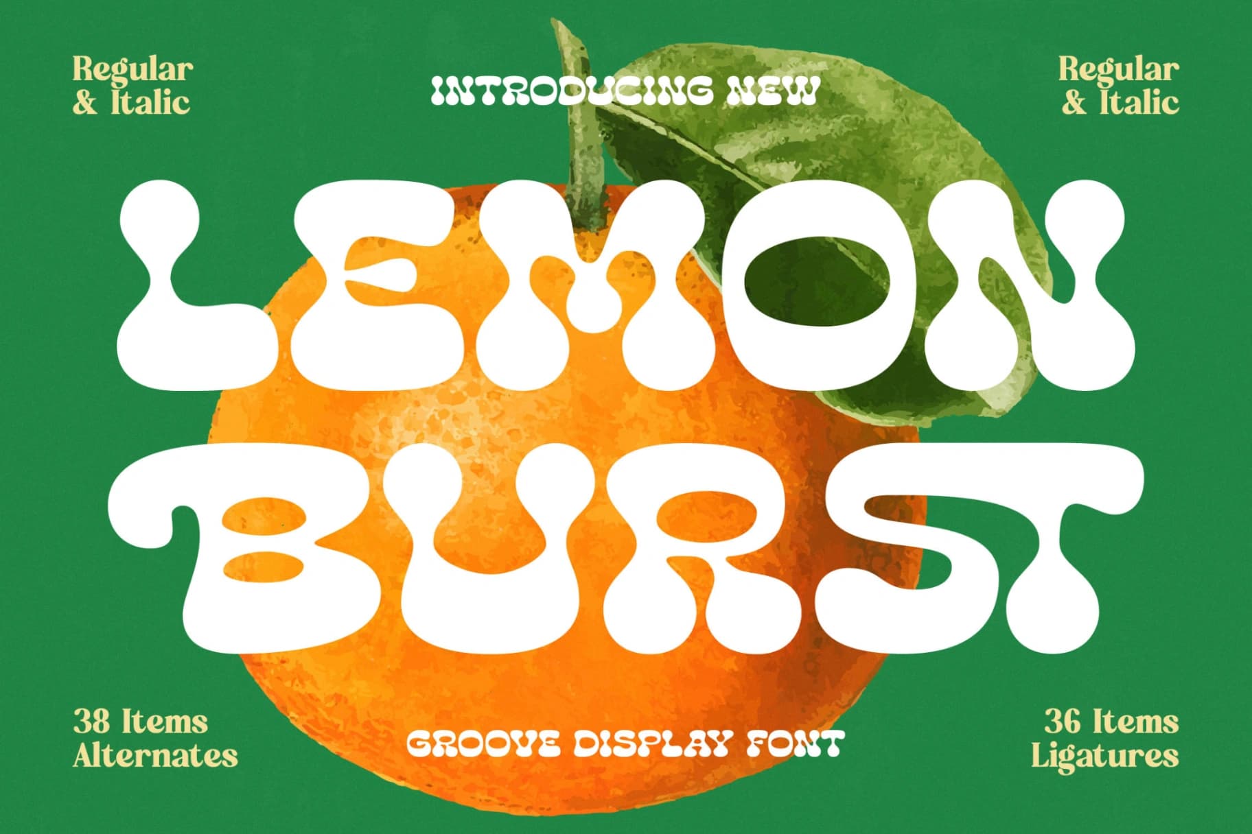 Preview of Lemon Burst - Groovy Display Font font