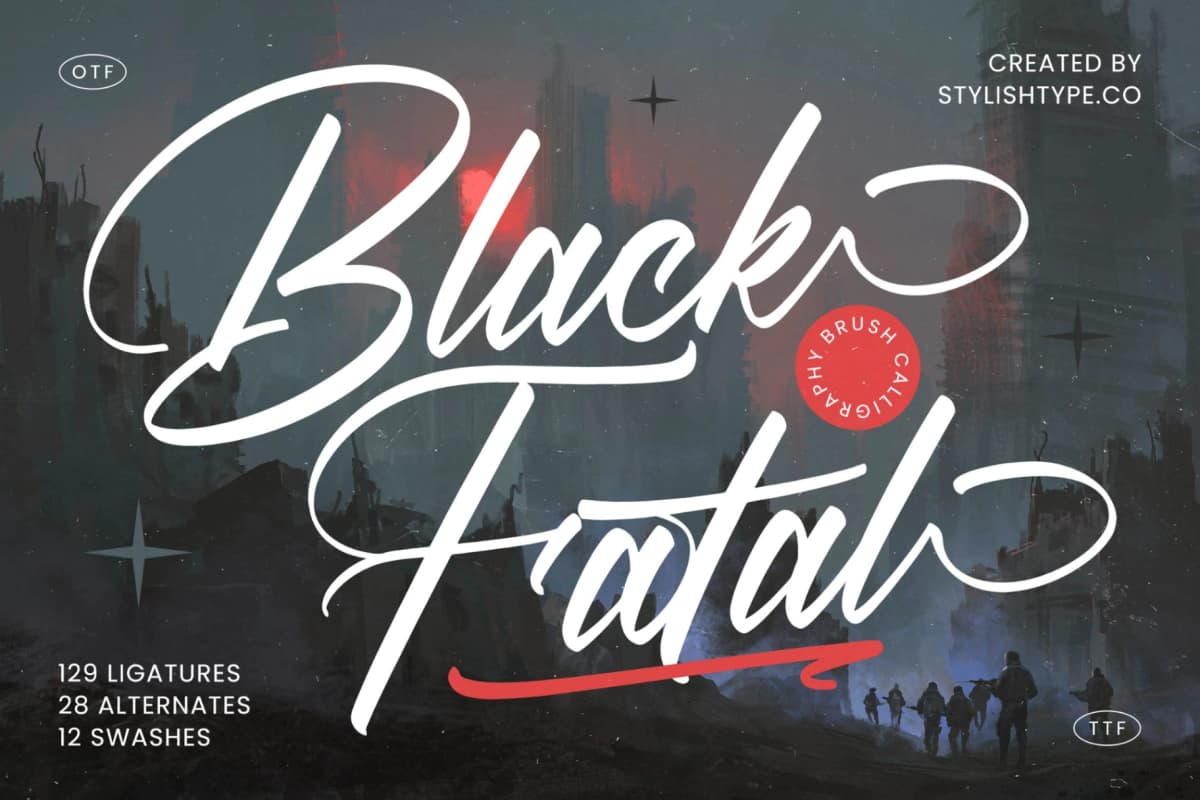 Black Fatal - Brush Calligraphy Font font preview