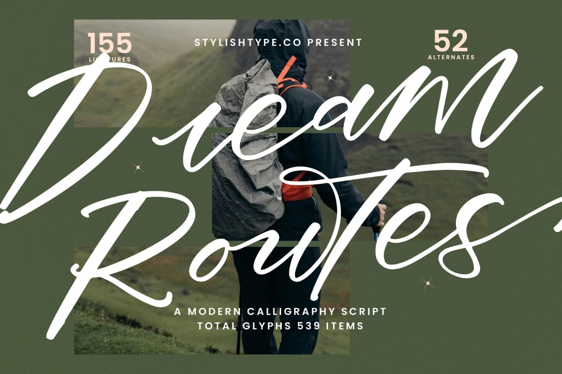 Preview of Dream Routes - Modern Calligraphy Script font