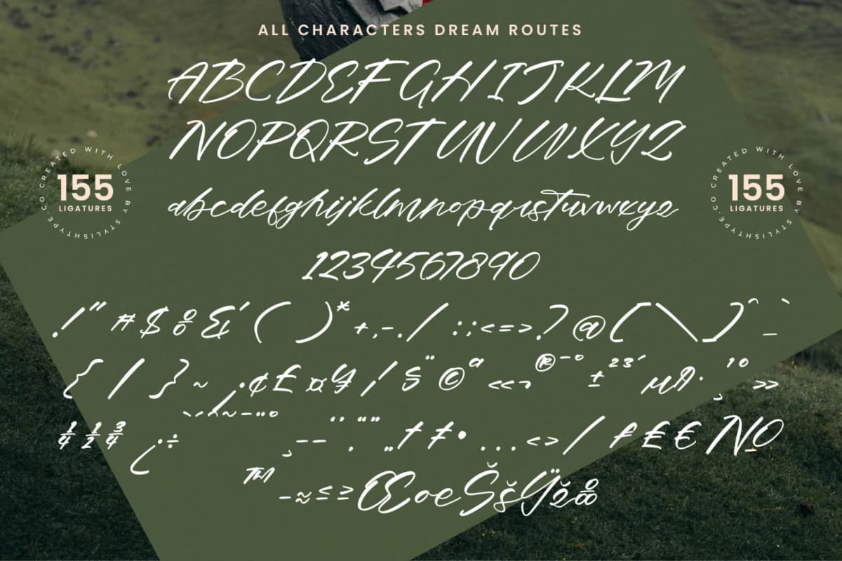 Preview 18 for Dream Routes - Modern Calligraphy Script