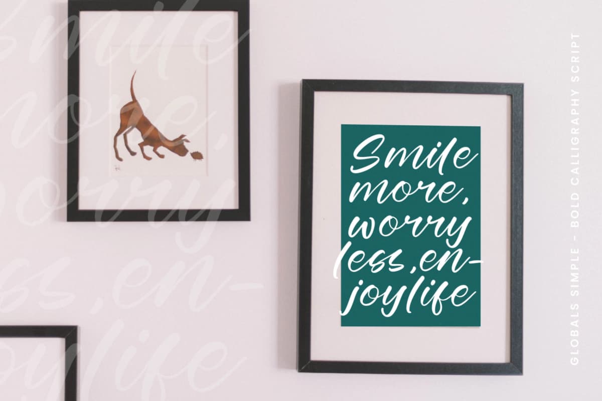 Globals Simple - Bold Calligraphy Script font preview 11