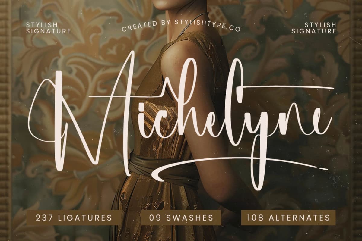 Michelyne - Stylish Signature Font font preview 1