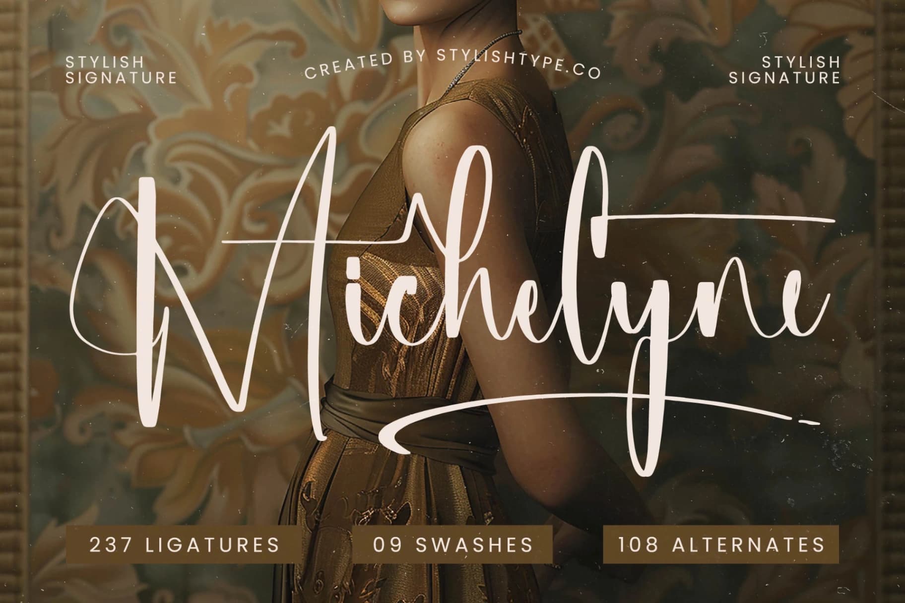 Preview of Michelyne - Stylish Signature Font font