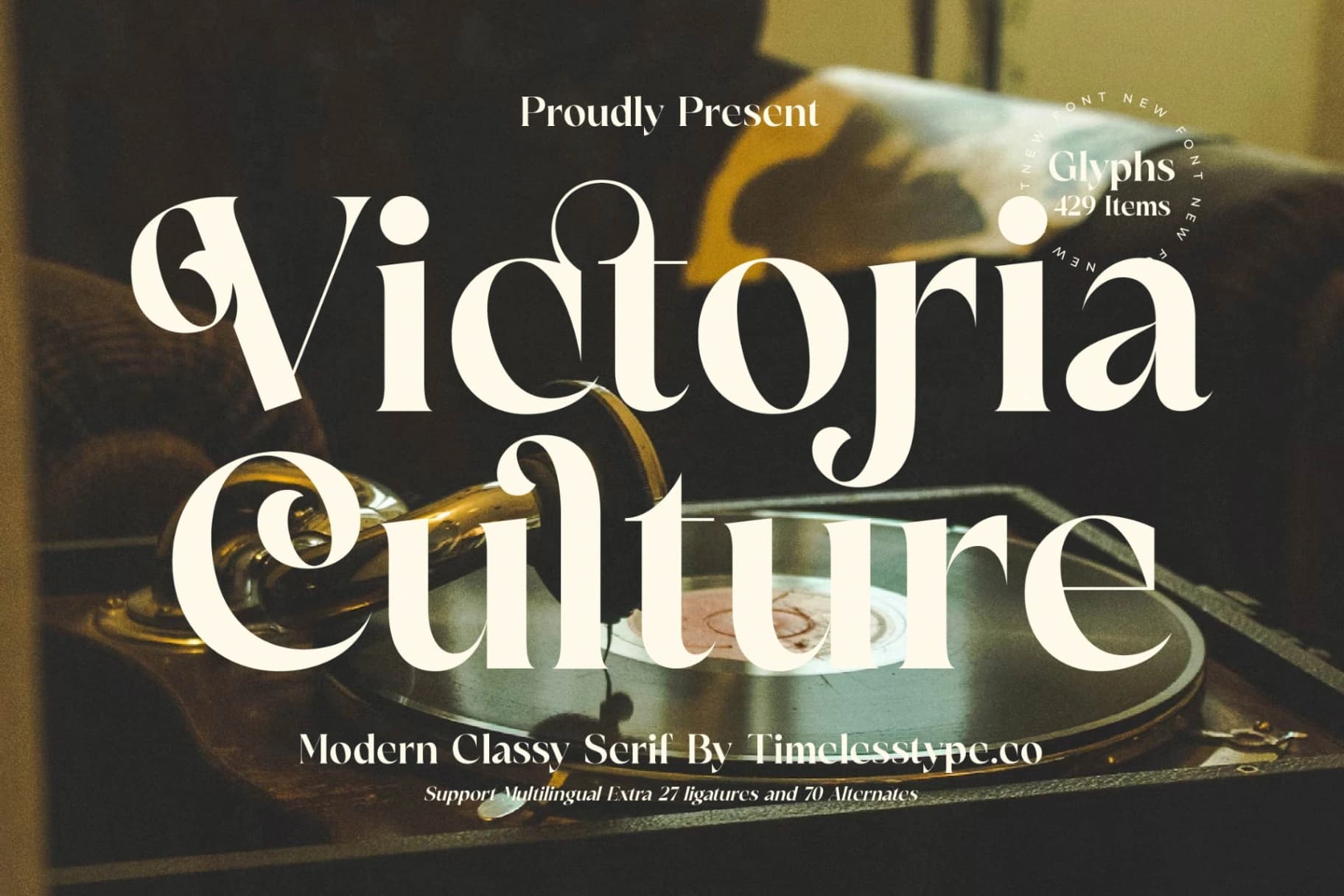 Preview of Victoria Culture - Modern Classy Serif font