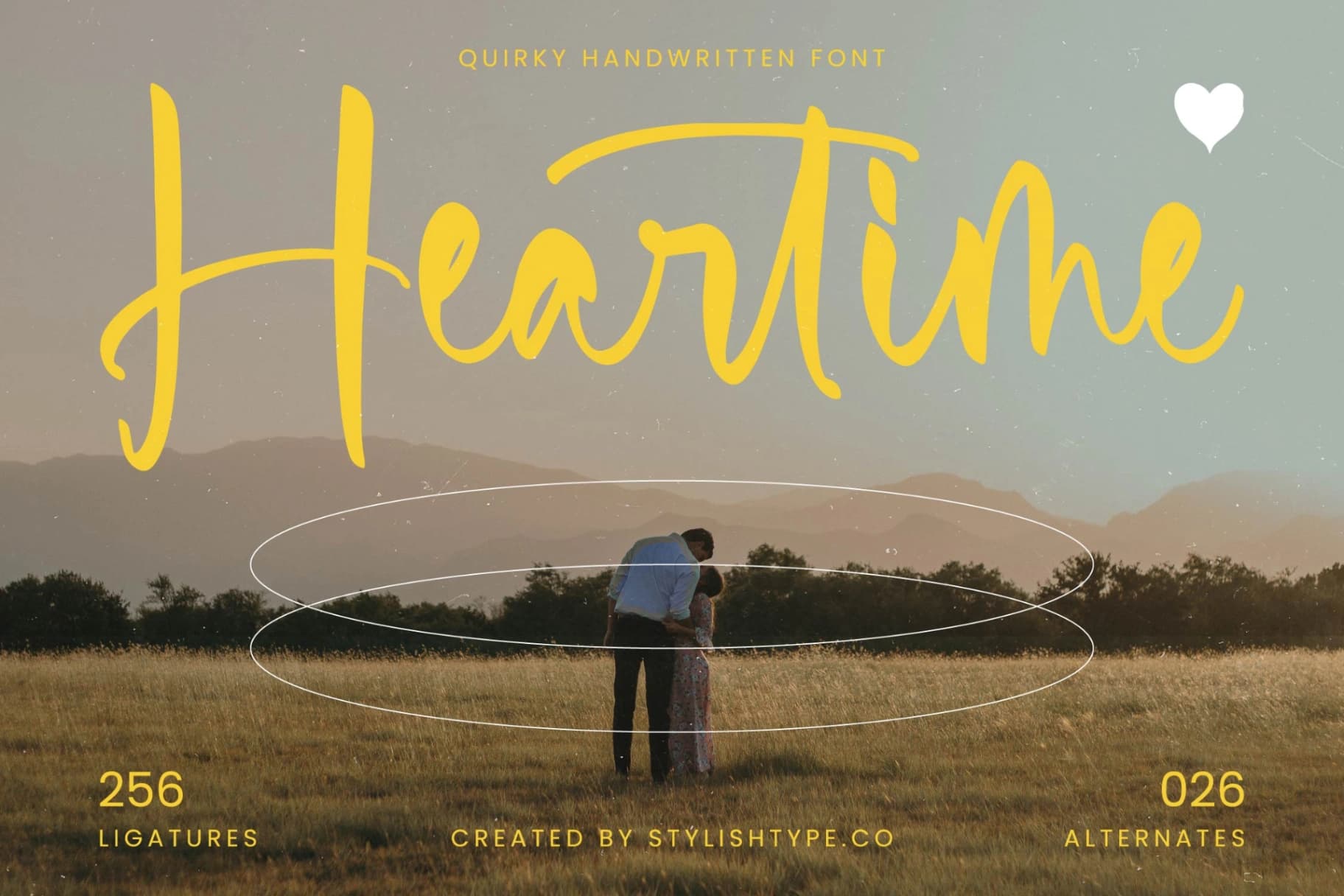 Preview of Heartime - Quirky Handwritten Font font
