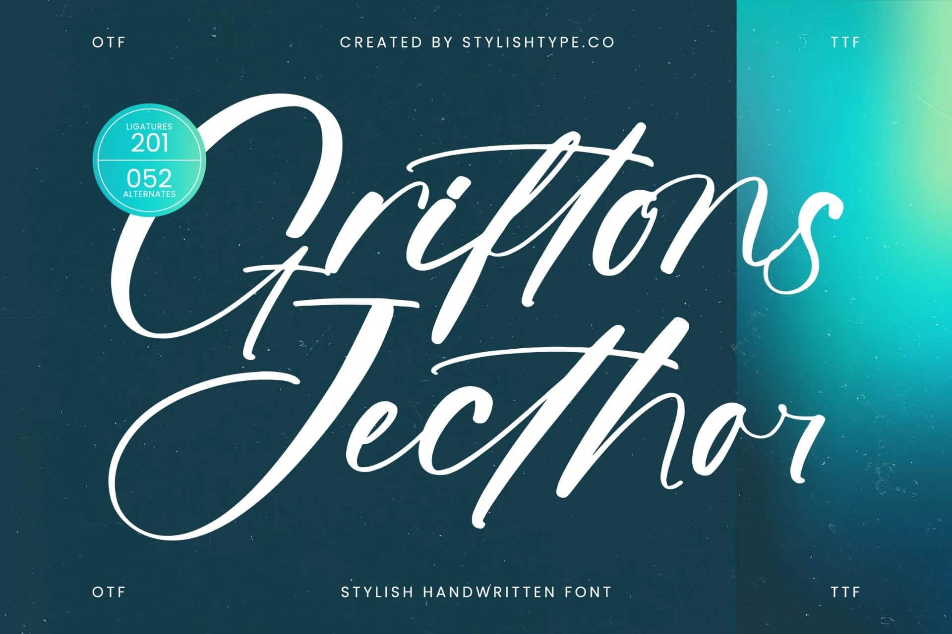 Preview of Griftons Jecthor - Stylish Handwritten Font font