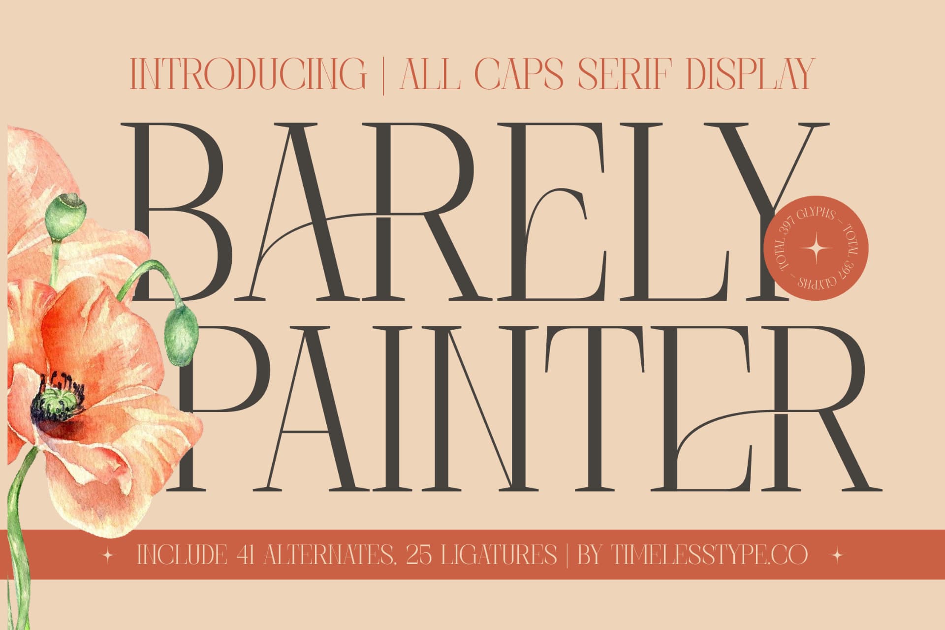 Preview 1 for Barely Painter - All Caps Serif Font