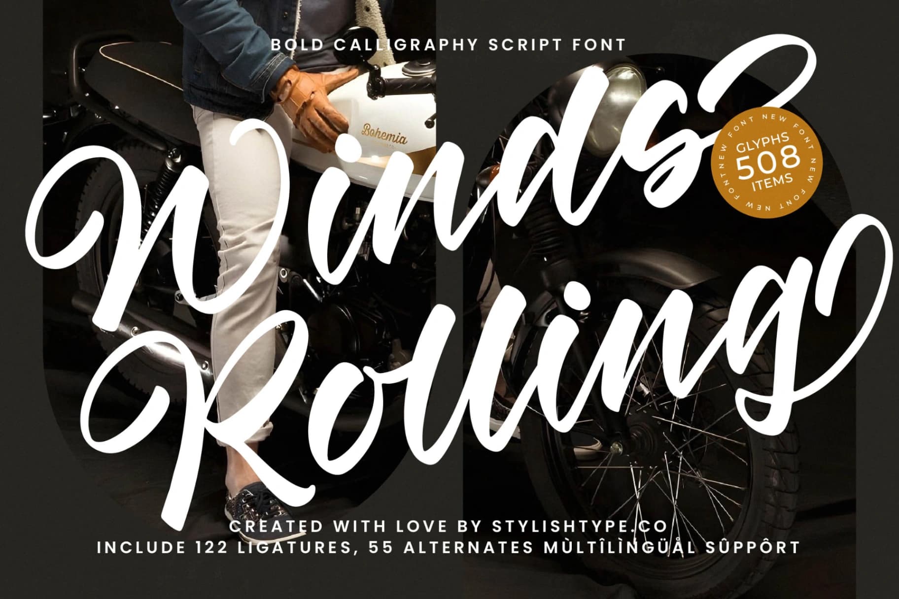 Preview of Winds Rolling - Bold Calligraphy Script Font font
