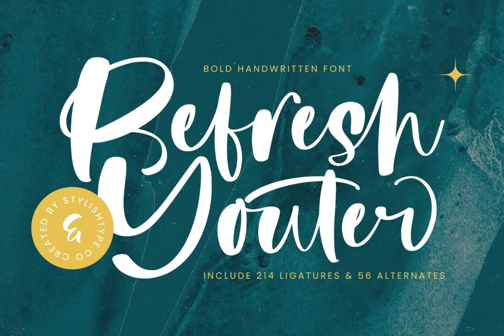 Preview of Refresh Youter - Bold Handwritten Font font