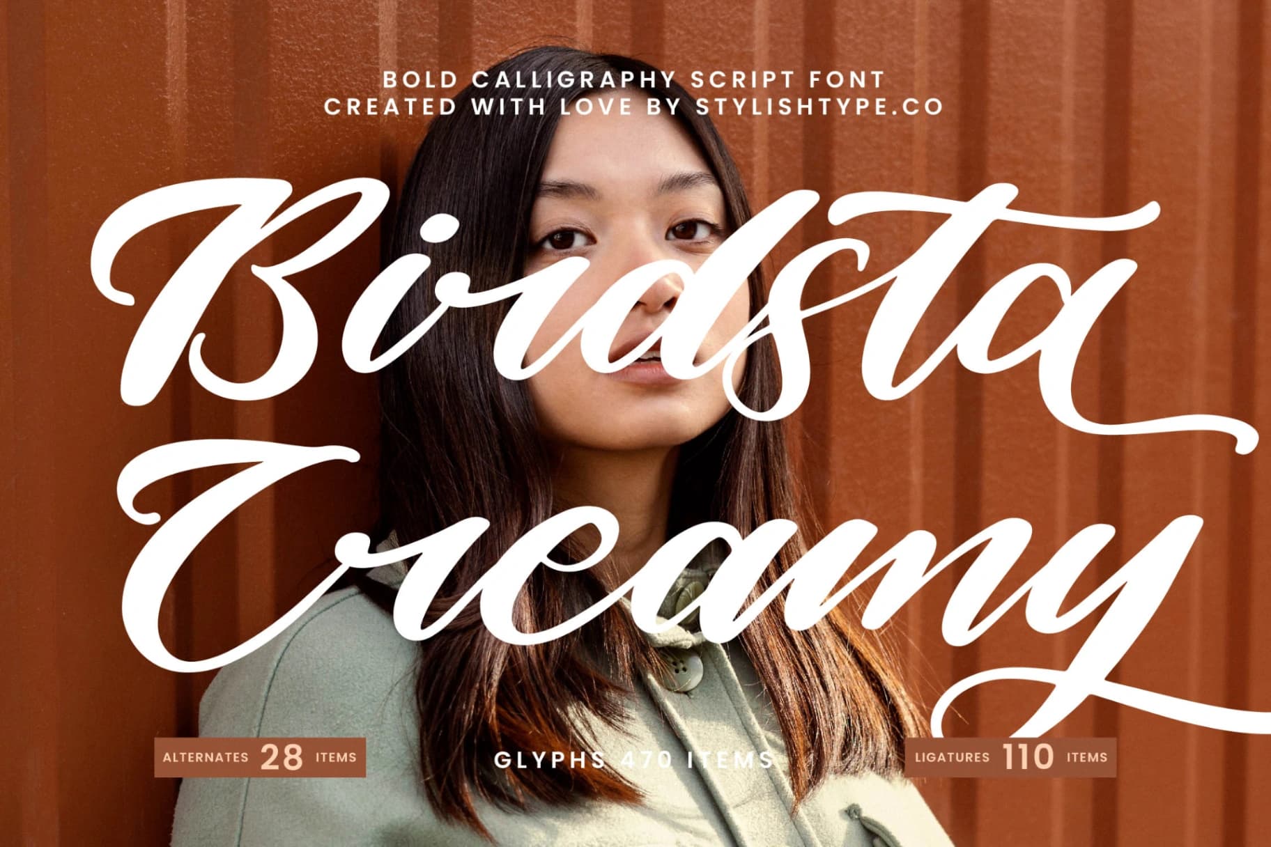 Preview of Birdsta Creamy - Bold Calligraphy Script Font font