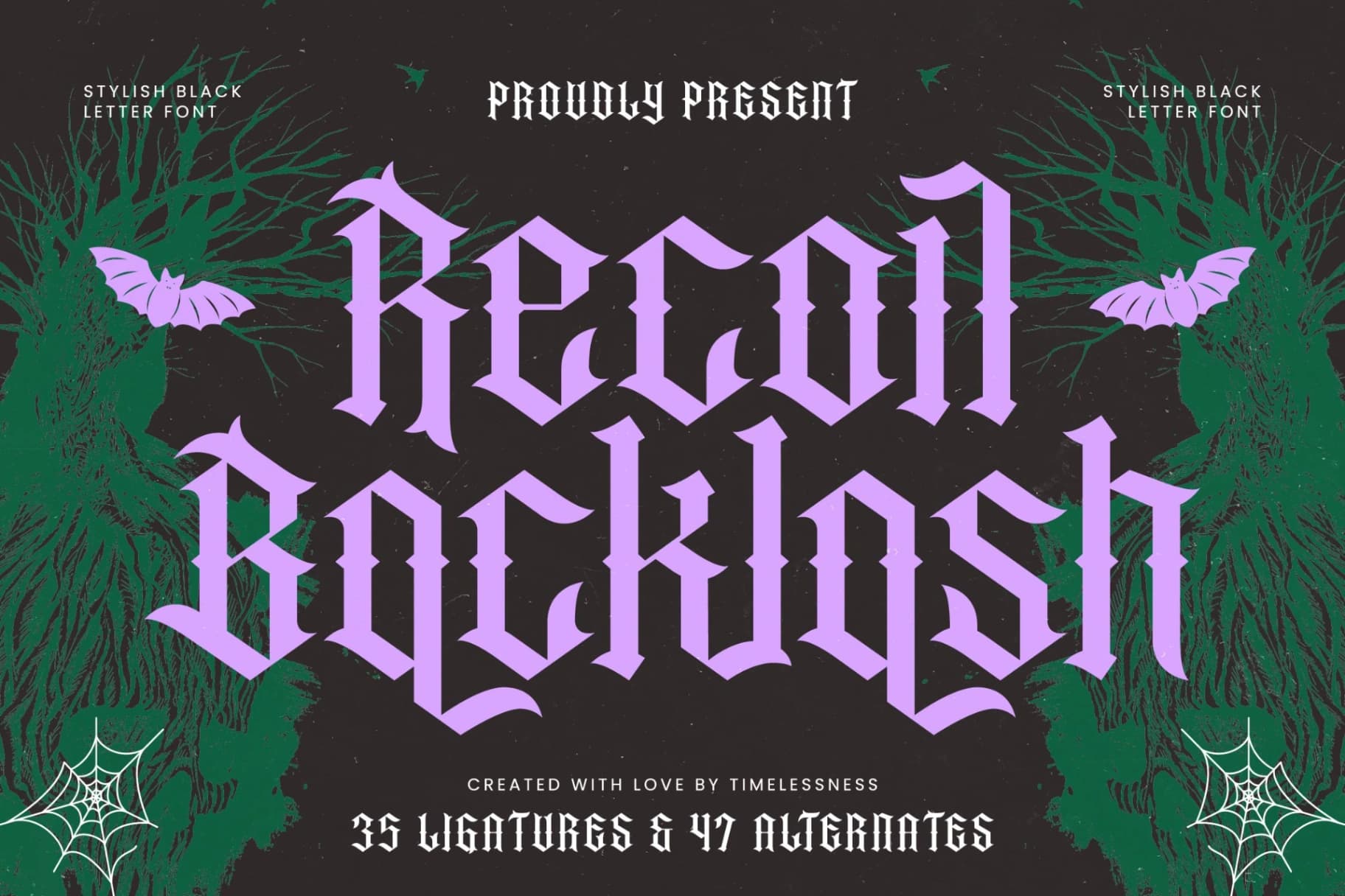 Preview 1 for Recoil Backlash - Stylish Blacklatter Font