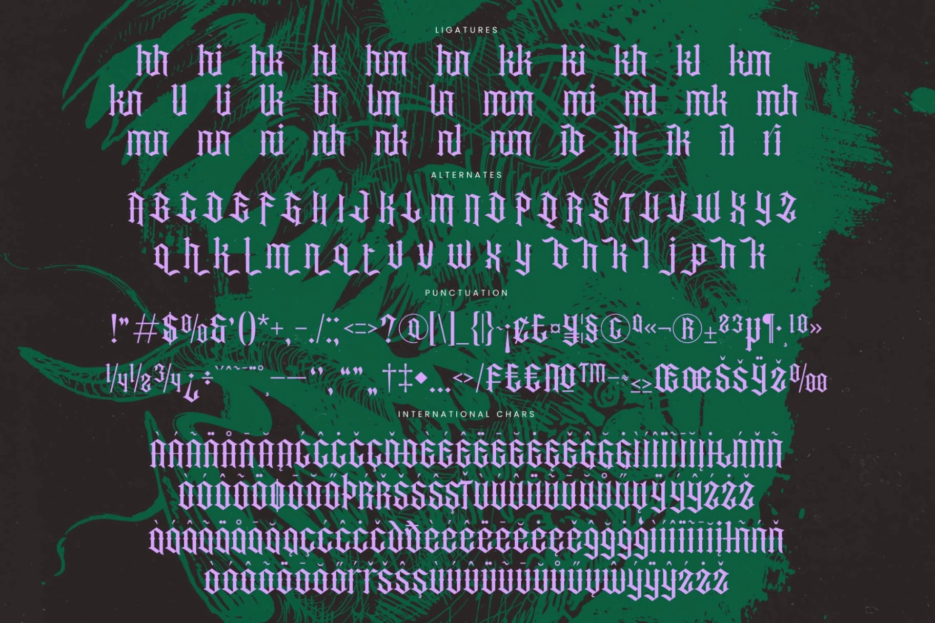 Preview 19 for Recoil Backlash - Stylish Blacklatter Font