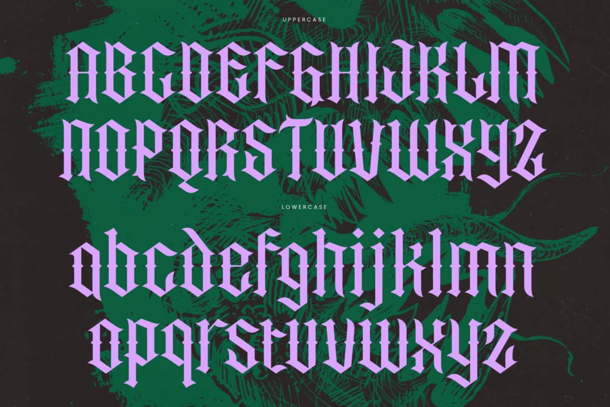 Preview 18 for Recoil Backlash - Stylish Blacklatter Font