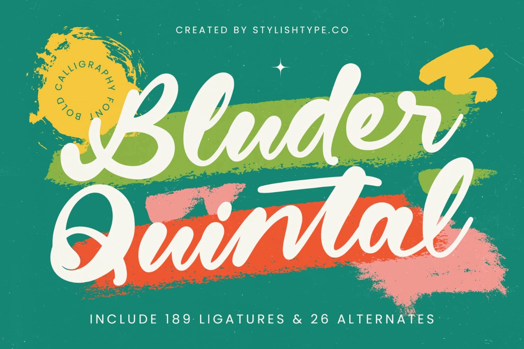 Preview of Bluder Quintal - Bold Calligraphy Font font