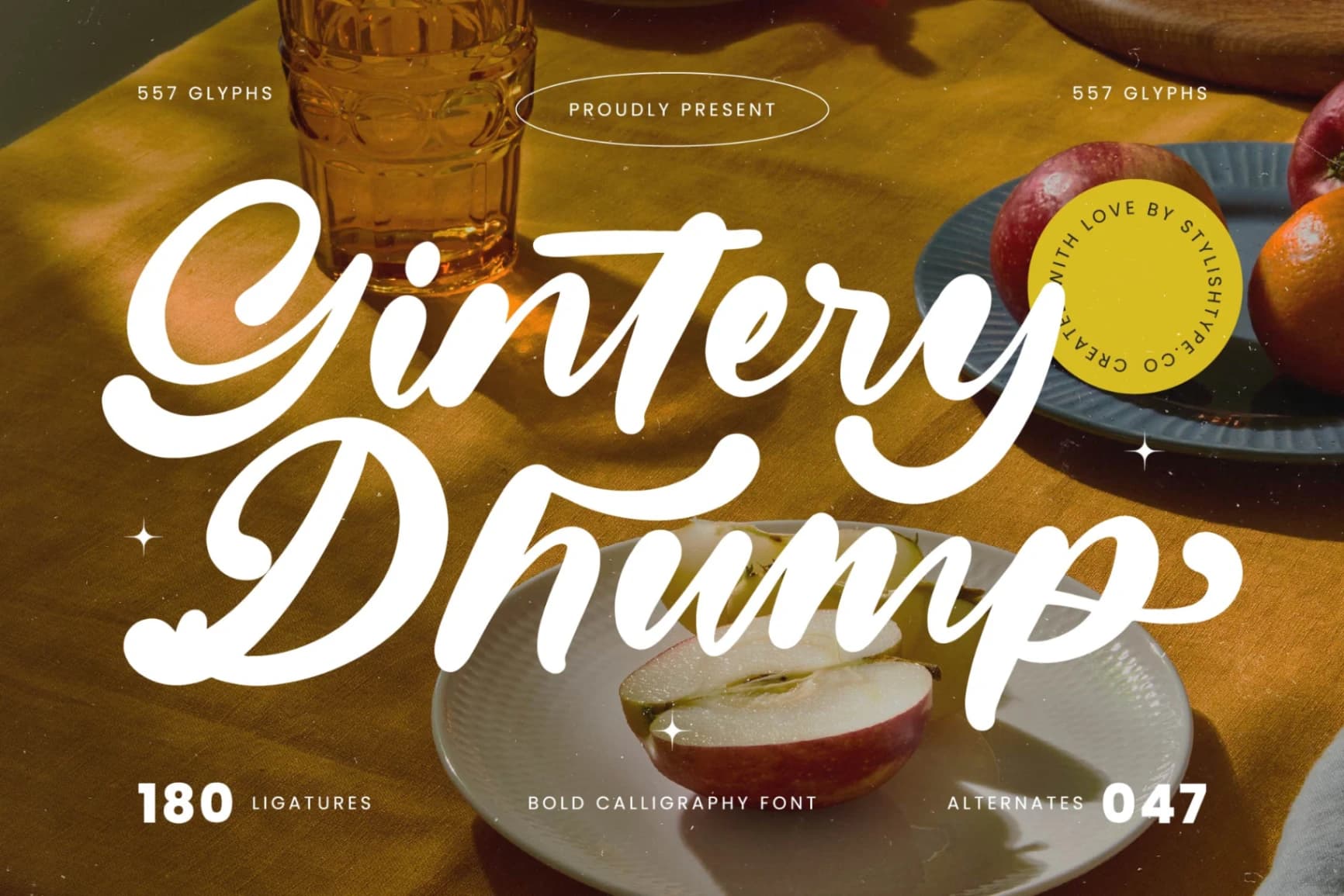 Preview of Gintery Dhump - Bold Calligraphy Font font