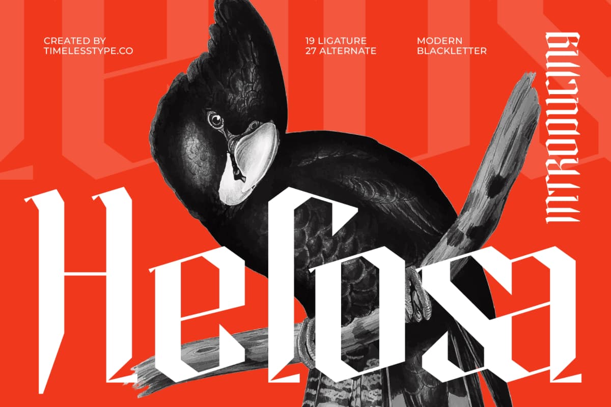 Preview 1 for Helosa - Modern Blackletter Font