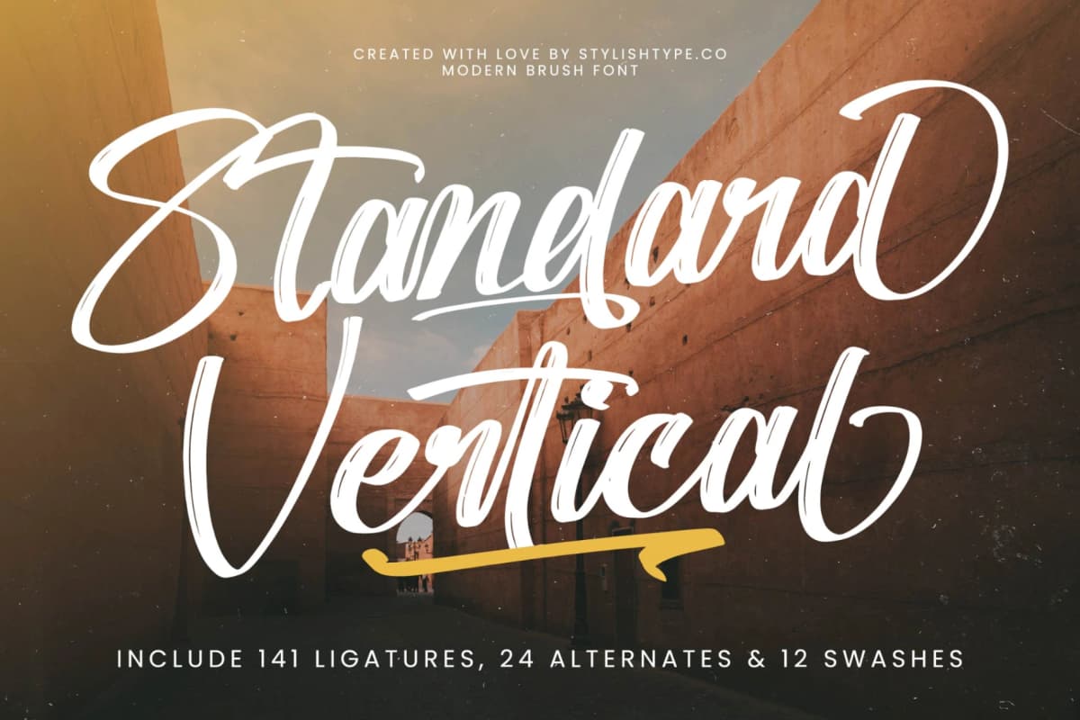 Standard Vertical - Modern Brush Font font preview