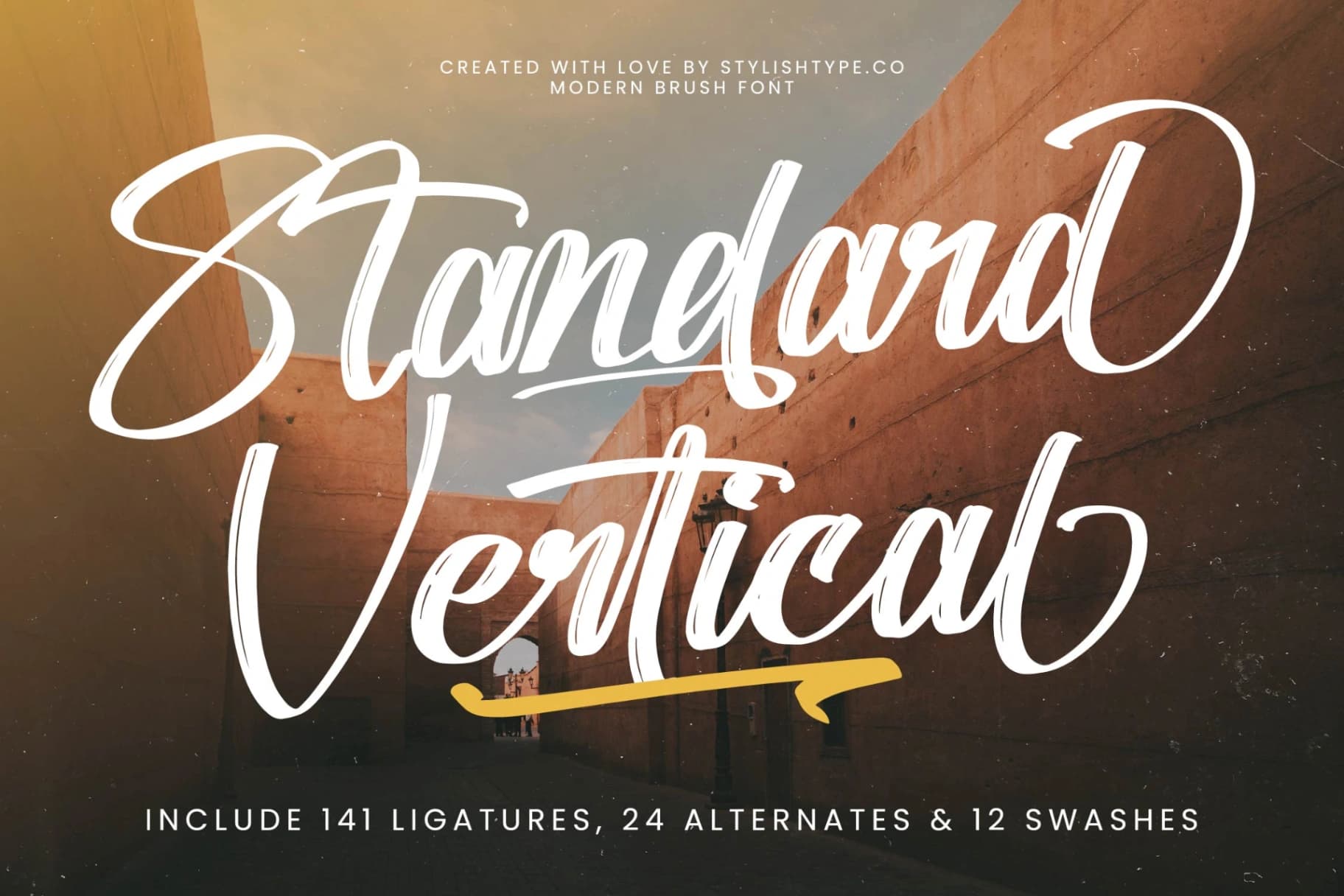 Preview of Standard Vertical - Modern Brush Font font