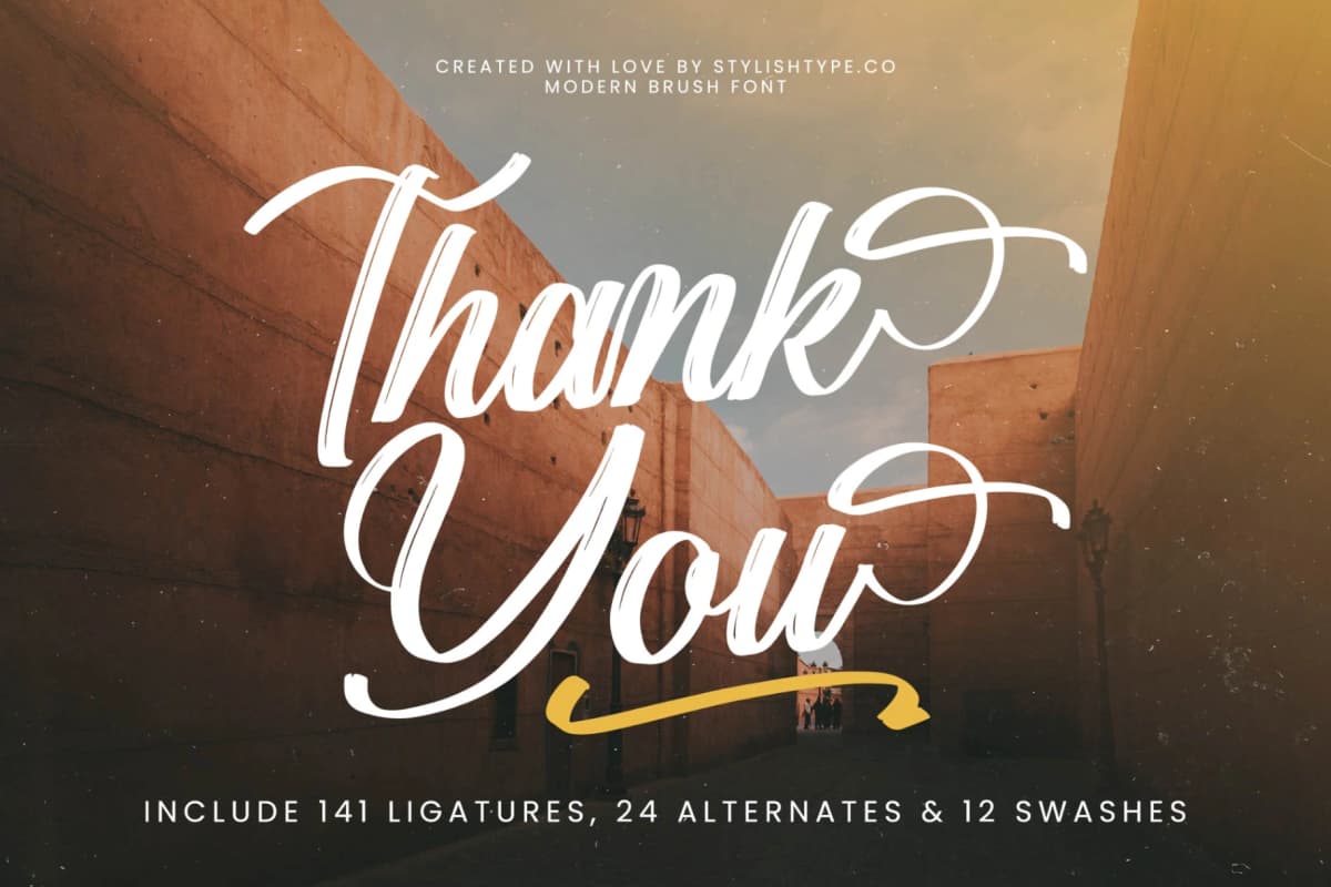 Standard Vertical - Modern Brush Font font preview 20