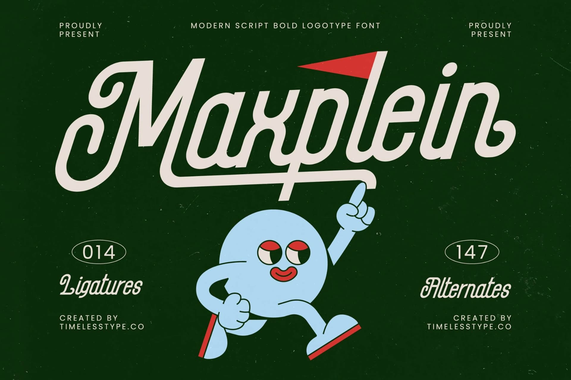 Preview of Maxplein - Modern Script Bold Logotype Font font