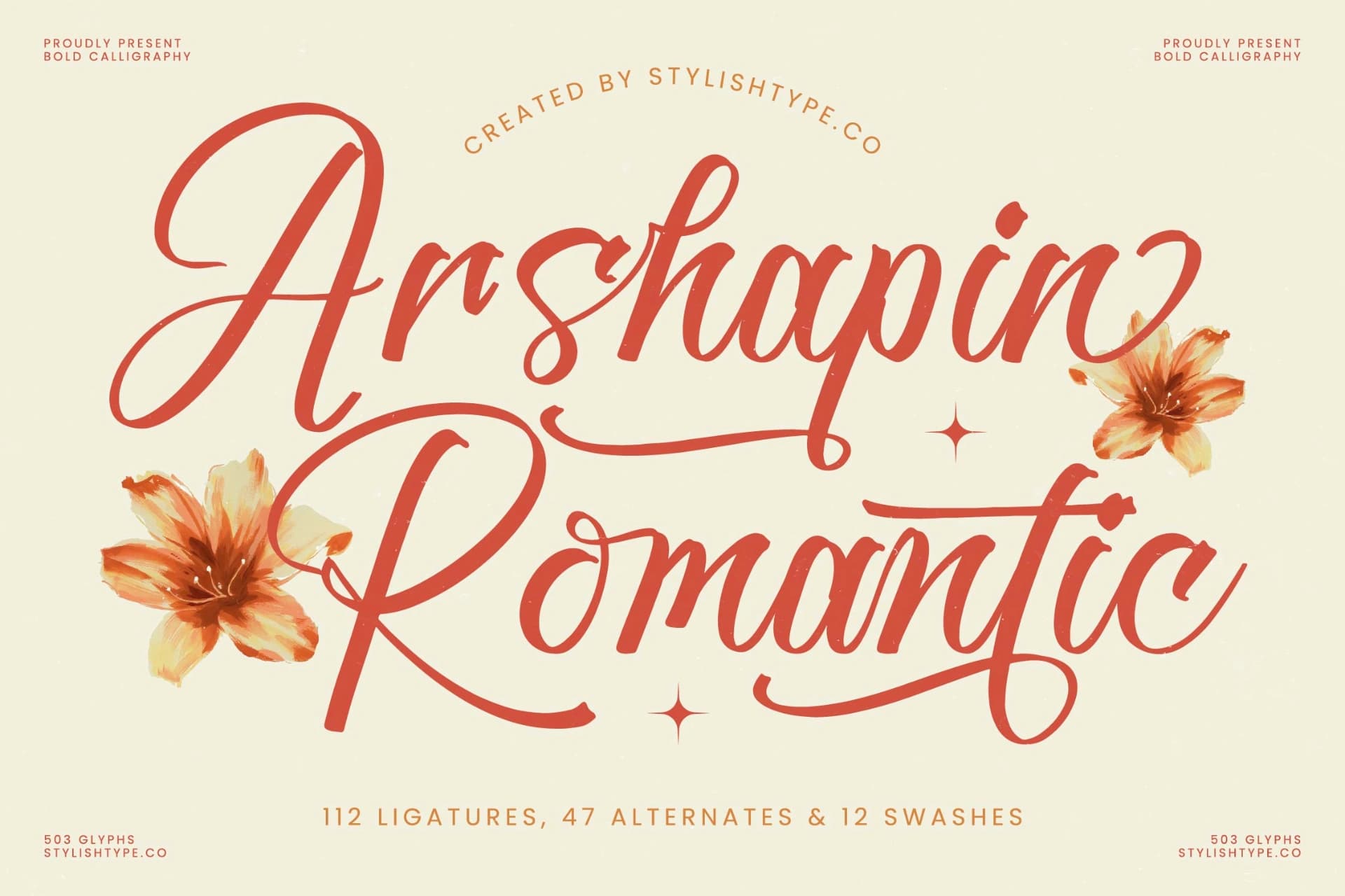 Preview of Arshapin Romantic - Bold Calligraphy Font font