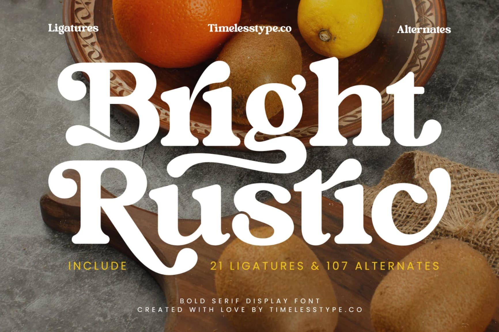 Preview 1 for Bright Rustic - Bold Serif Display Font