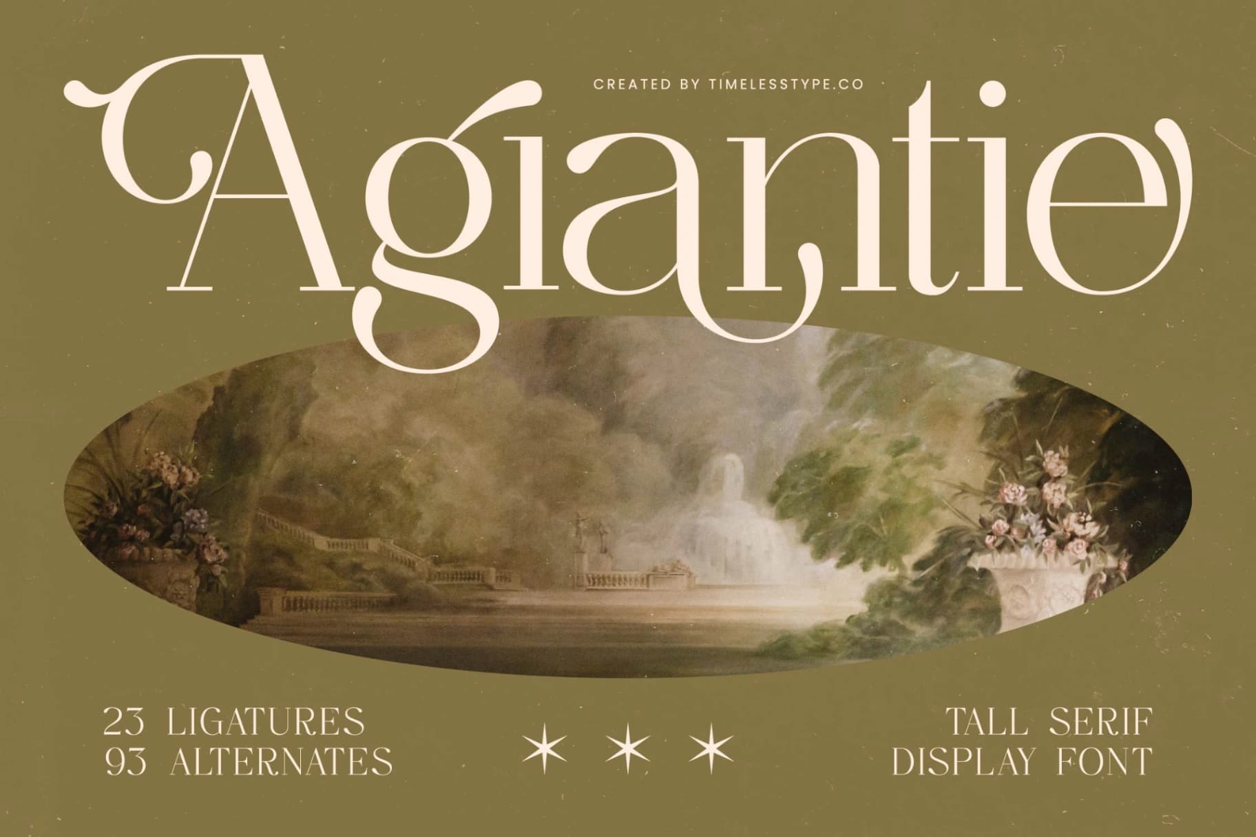 Preview 1 for Agiantie - Tall Serif Display Font