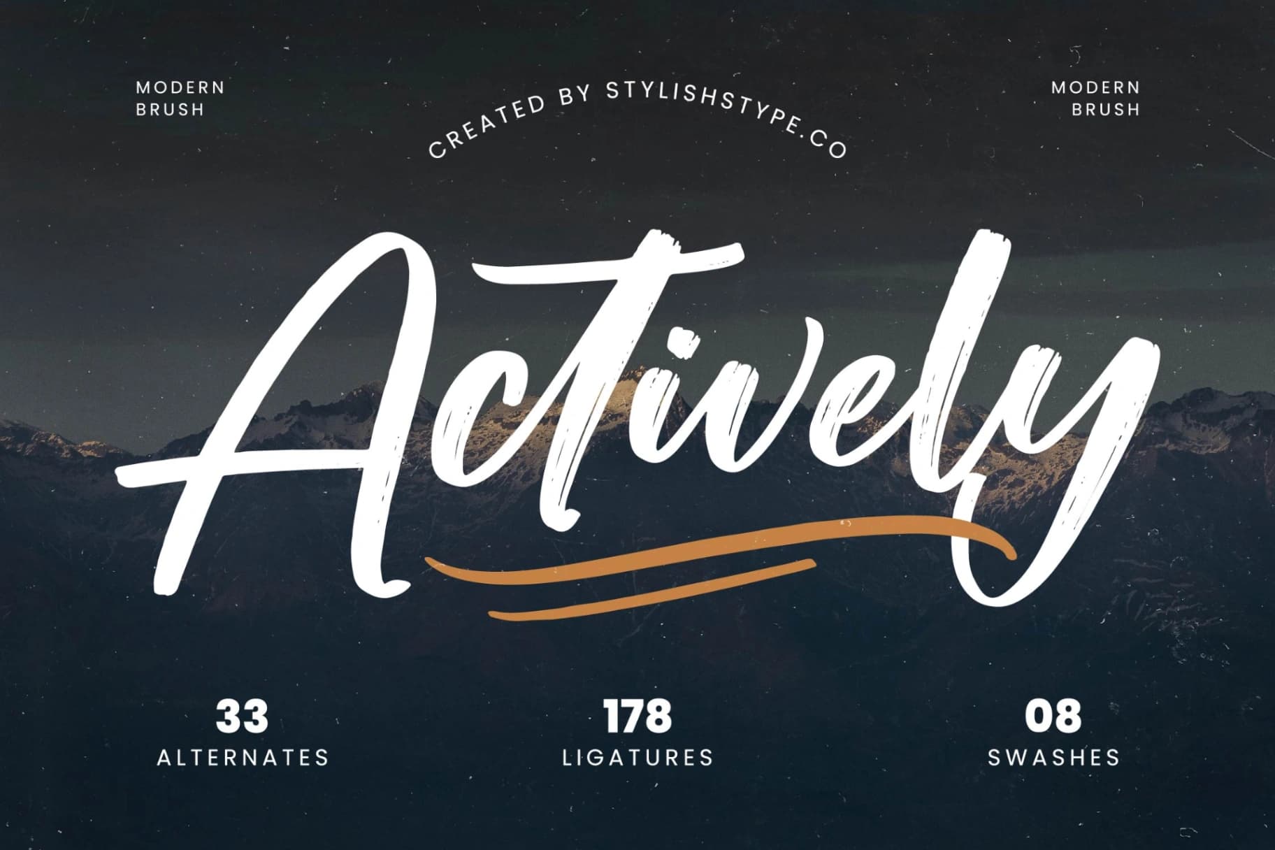 Preview of Actively - Modern Brush Font font