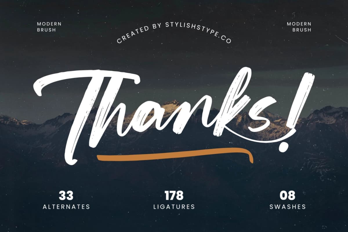 Actively - Modern Brush Font font preview 20