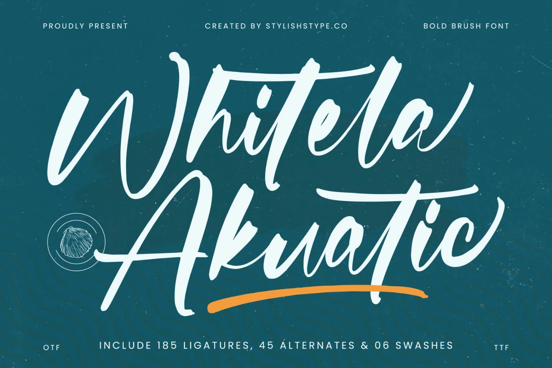 Preview of Whitela Akuatic - Bold Brush Font font