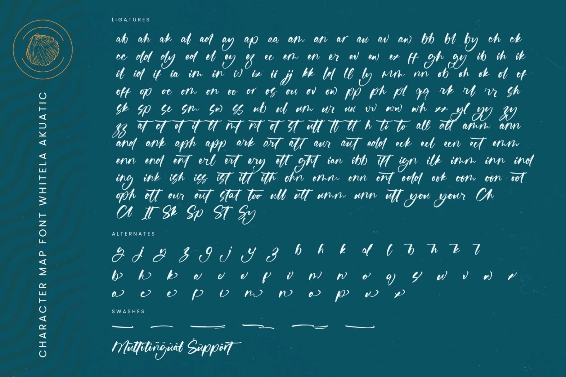 Preview 19 for Whitela Akuatic - Bold Brush Font