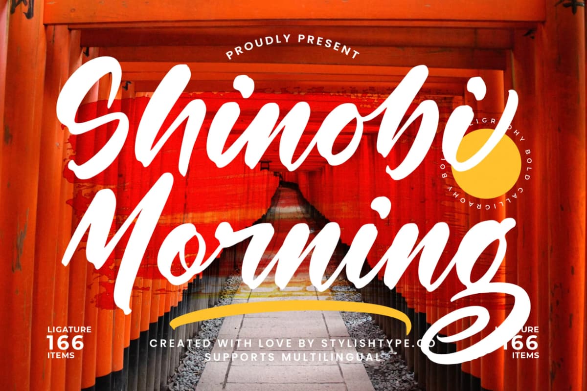Shinobi Morning - Bold Calligraphy Font font preview