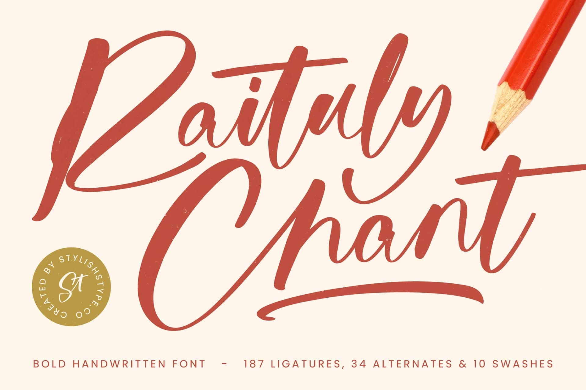 Preview of Raituly Chant - Modern Handwritten Font font