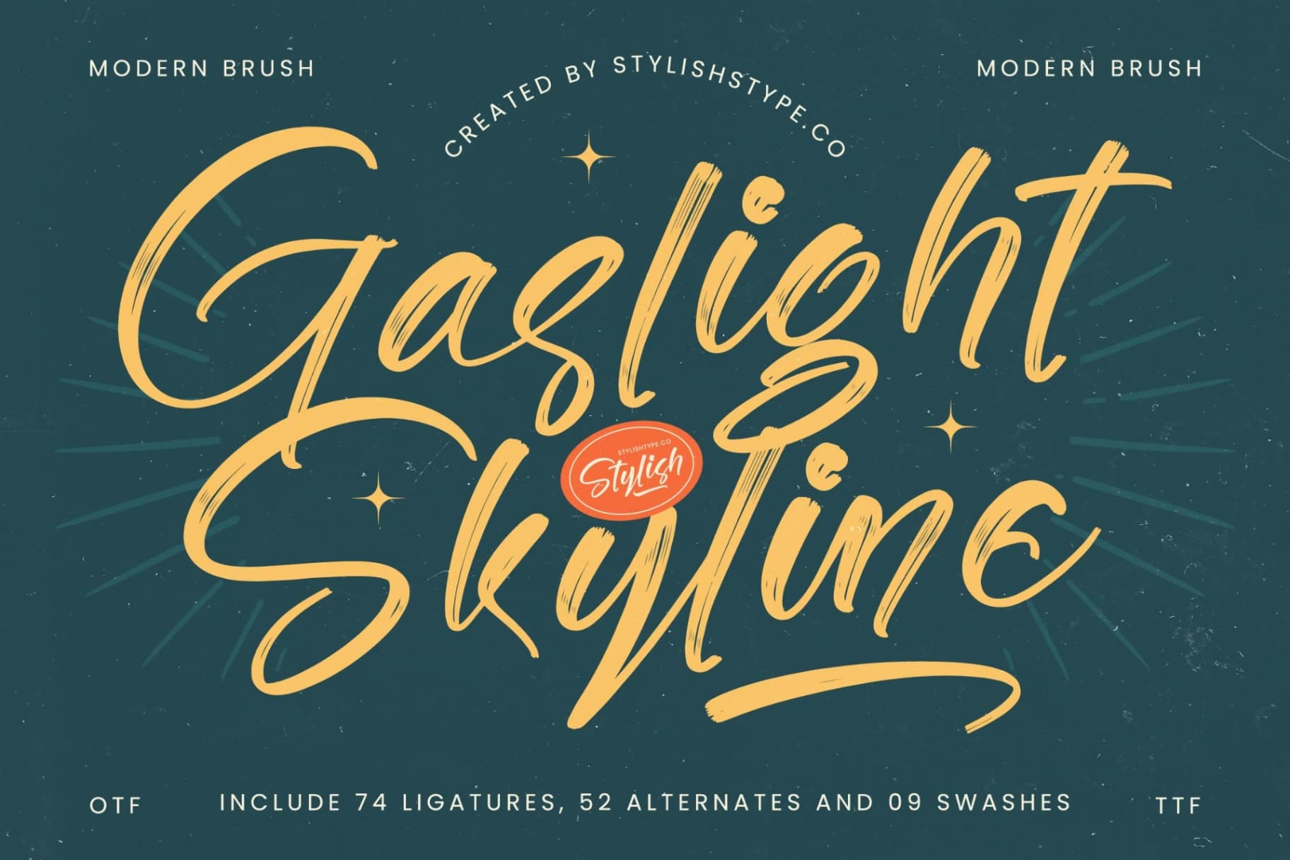 Preview 1 for Gaslight Skyline - Modern Brush Font