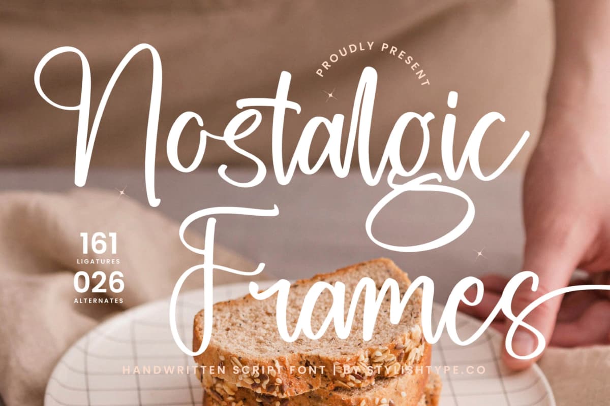 Nostalgic Frames - Handwritten Script Font font preview 1