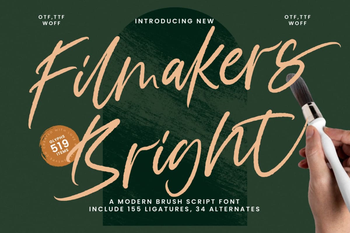 Filmakers Bright - Modern Brush Script Font font preview