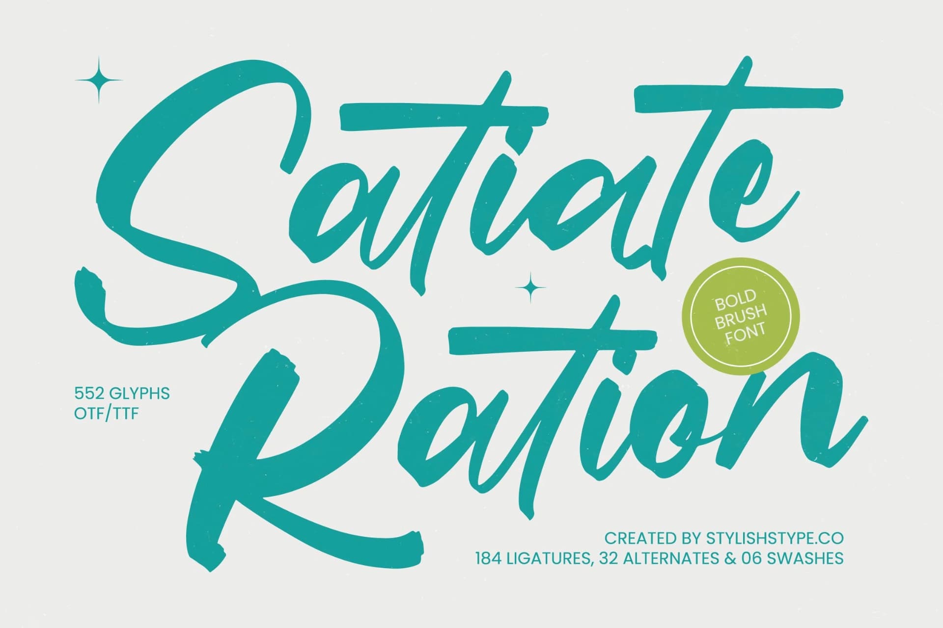Preview of Satiate Ration - Bold Brush Font font