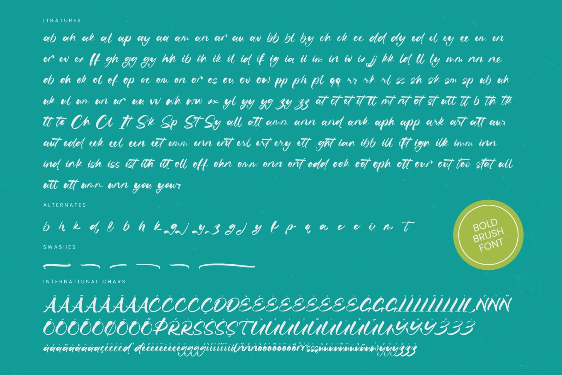 Preview 19 for Satiate Ration - Bold Brush Font