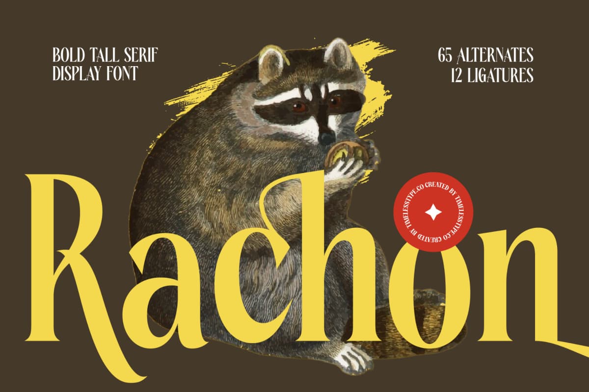 Preview 1 for Rachon - Bold Tall Serif Display Font