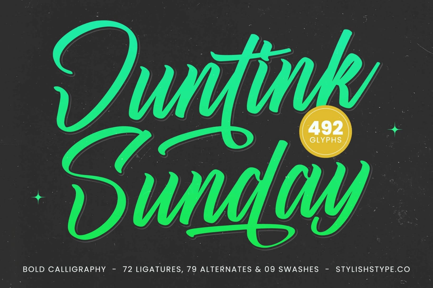 Preview of Juntink Sunday - Bold Calligraphy Font font